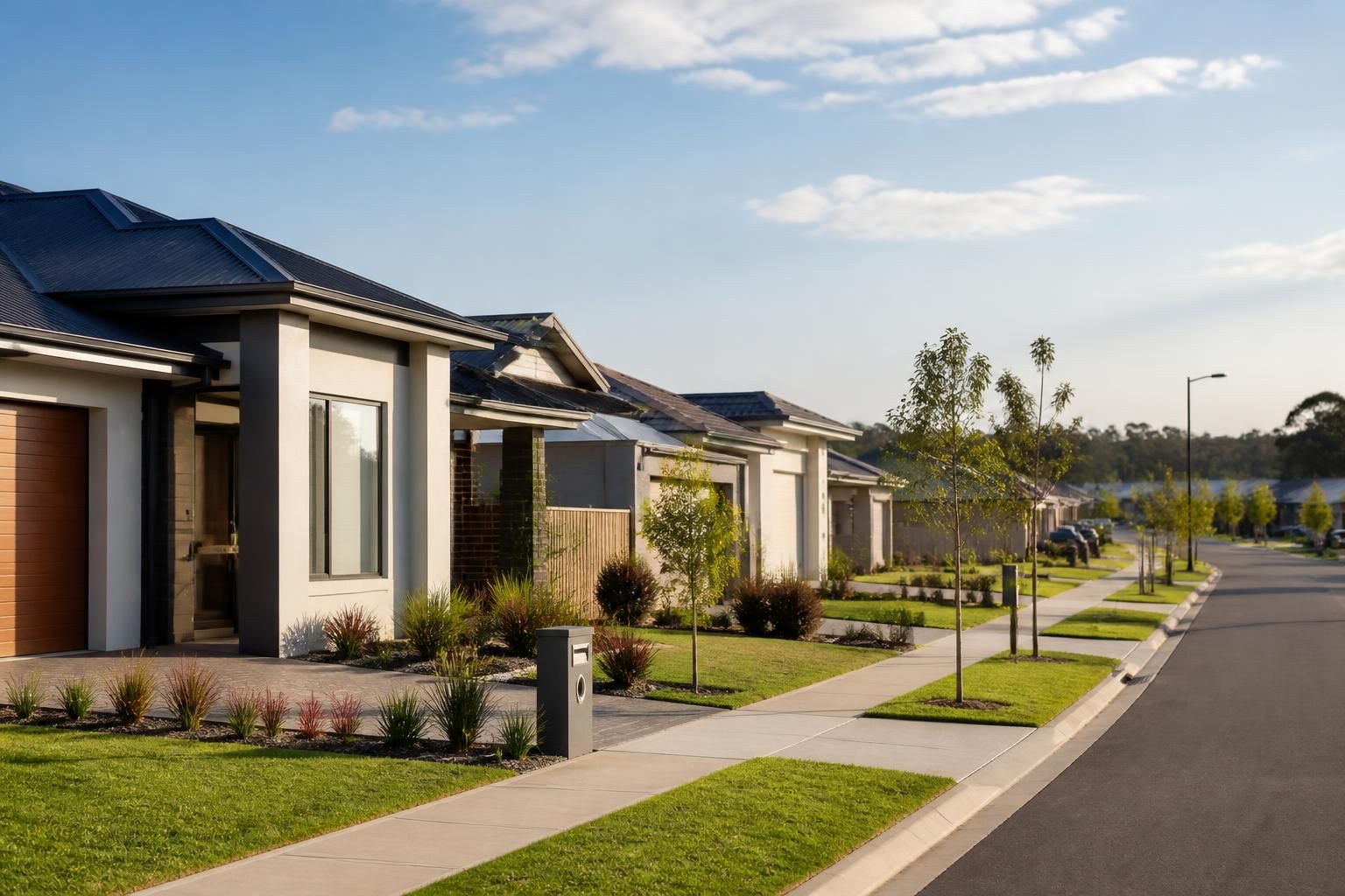 Modern suburban neighborhood with clean streets in Pakenham.